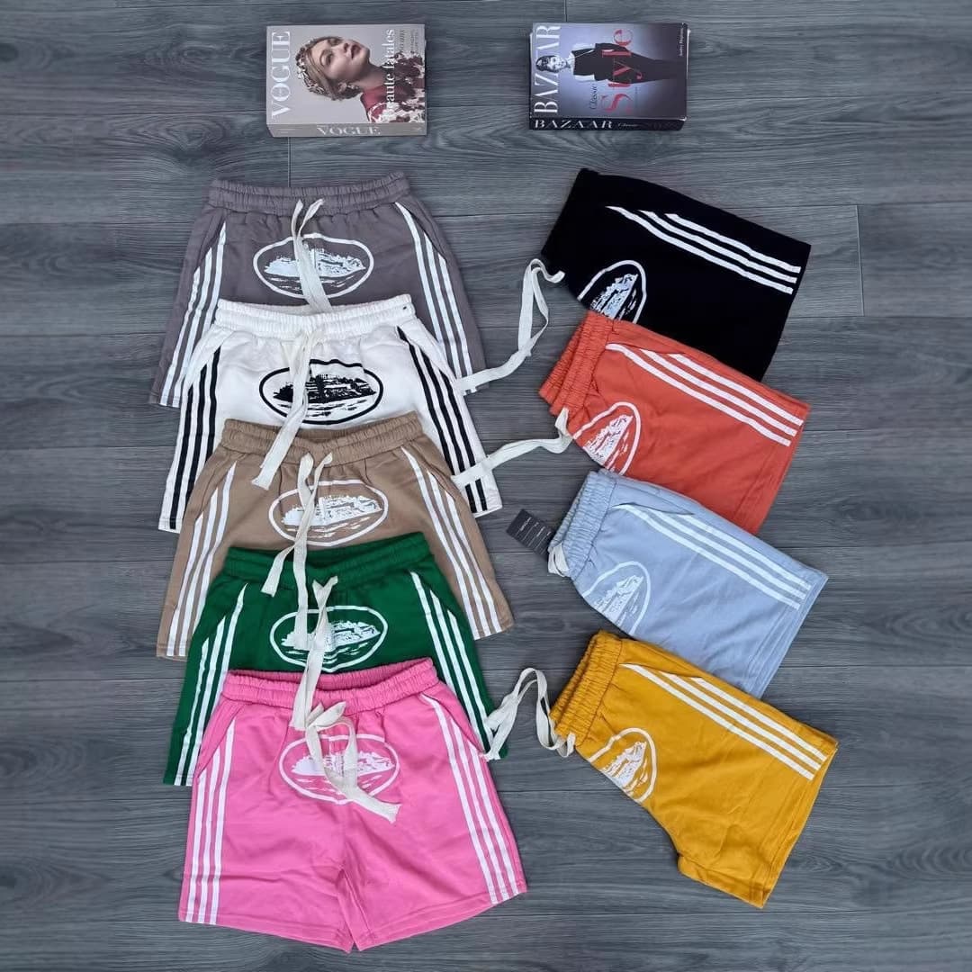 Corteiz Trendy High Street Summer Sports Casual Letter Logo Print Loose Heavyweight Pure Cotton Shorts