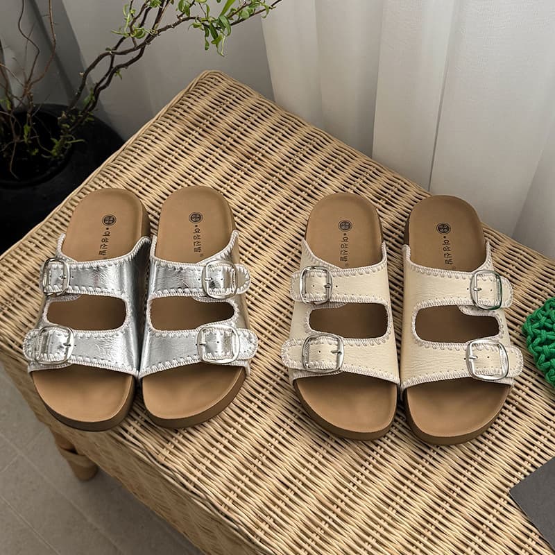 Trendy Platform Birkenstock Slippers for Women Summer 2026 New Maternity Slide Sandals for Dresses Beach Sandals