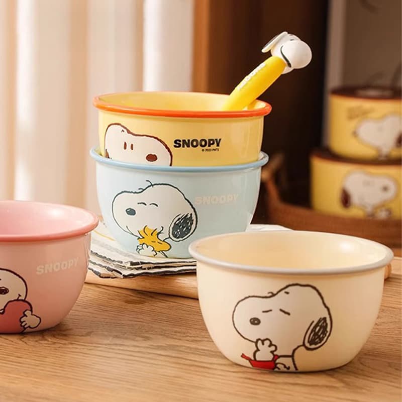Snoopy Cartoon Ceramic Bowl Set - Cute Rice Bowls for Home, High Appearance, Tableware Gift, New Style