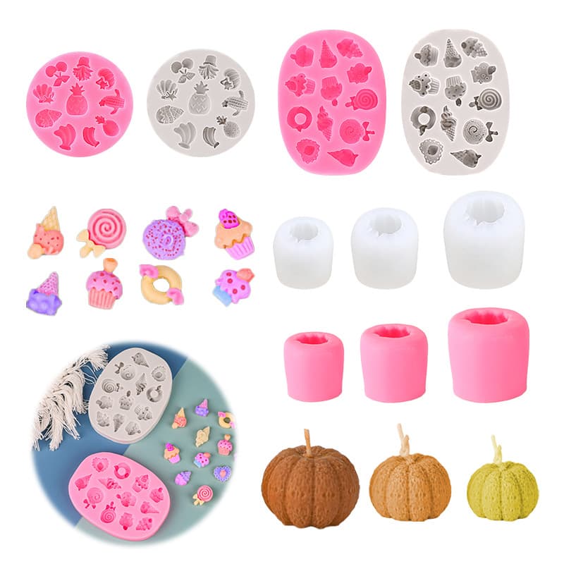 Fruit Cake Lollipop Set Fondant Silicone Mold Pumpkin Pineapple Cactus Chocolate Gummy Making