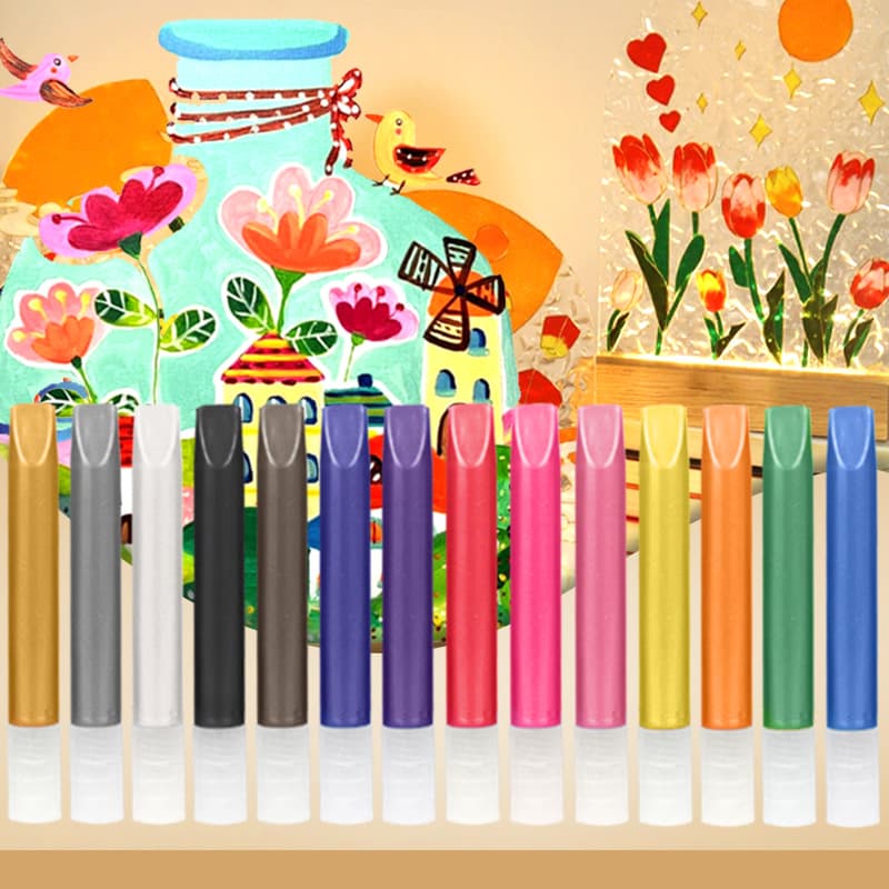 10ml Glass Painting Paint Hand-painted DIY Waterproof Color Painting No-bake Semi-transparent Creative Decorative Painting Pigment