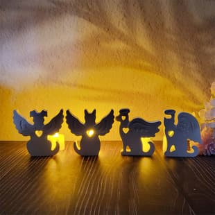 S1007 Angel Cat and Dog Set Ornament Decorative Cement Plaster Mold DIY Silicone Mold