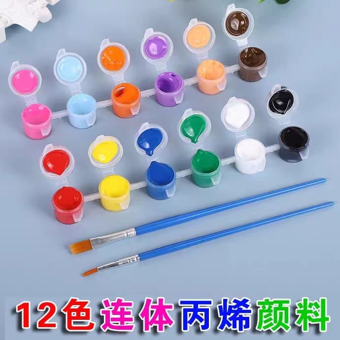 Acrylic Paint Stick Set 3/5ml 12 Colors Art Drawing Graffiti DIY Gypsum Doll Paint Stick Wholesale Children Painting Art Kit