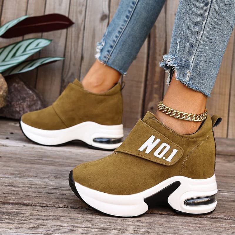 2025 Autumn New Cross-border Trade Plus Size Women's Shoes Thick Sole Wedge Heel Casual Sneakers Amazon TEMU Drop Shipping