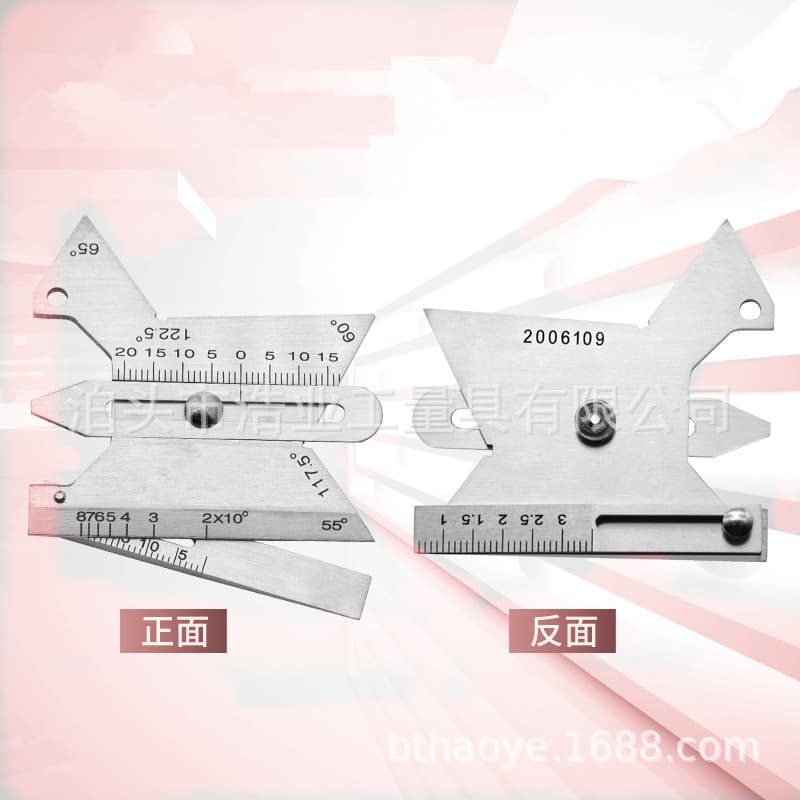 Weld Height, Length, Groove Angle Welding Inspection Gauge, Fillet Weld Gauge, HJC30 Stainless Steel Weld Inspection Gauge