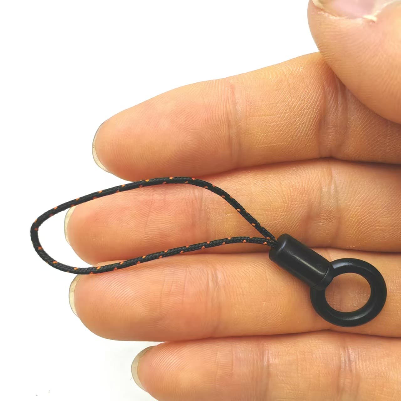 Black Circle Small Cord End Suitable for Phone Lanyard Accessory Small Loop Rope Thickened Thin Rope DIY Short Chain