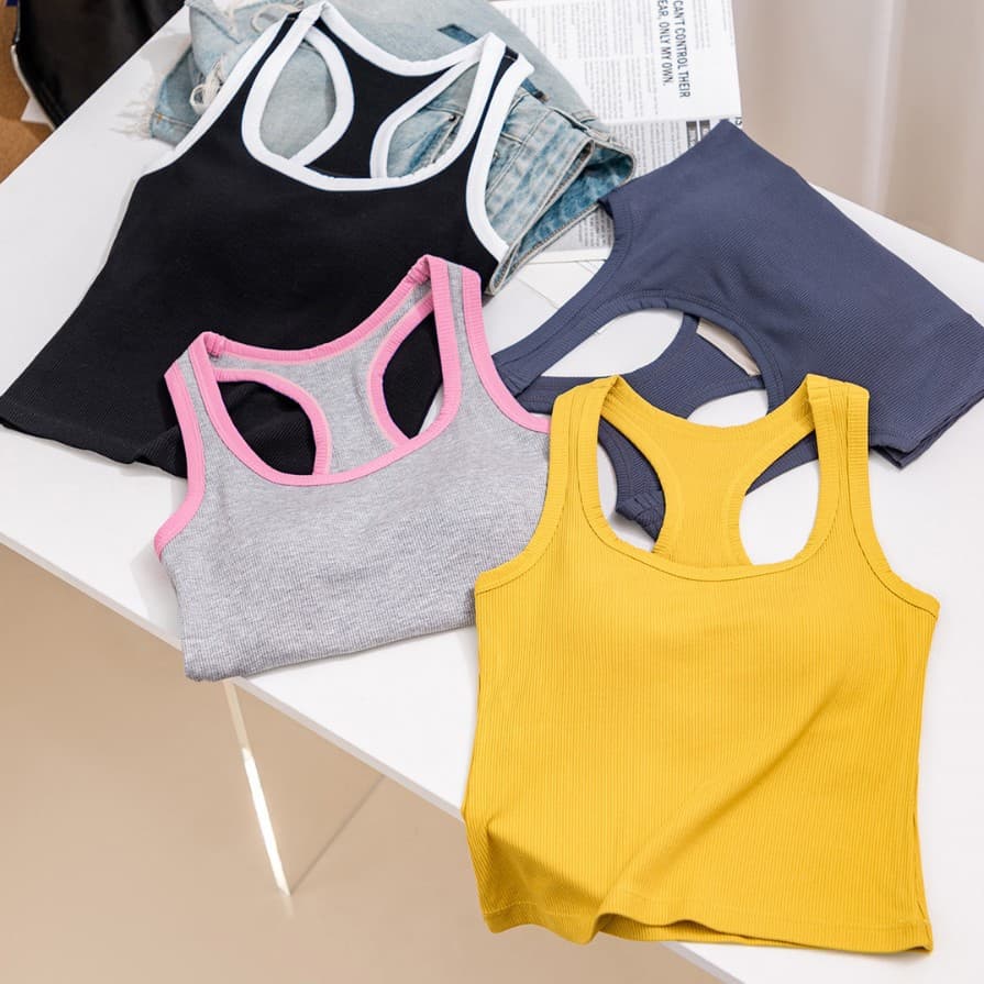 Racerback Camisole Bra Top for Women, with Padded Cups, No-Bra Design, All-in-One, Versatile Casual Layering Top