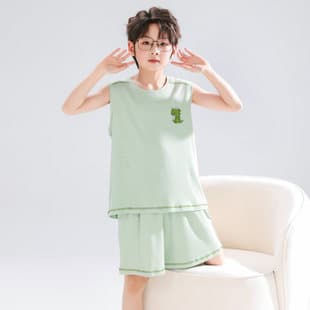 Summer Modal Boys' Vest Pajamas Children Youth Summer Sleeveless Thin Homewear Set Teenagers