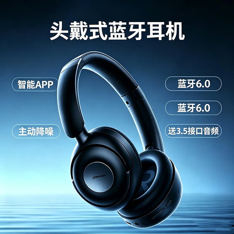Jiletang's new smart APP active noise reduction Bluetooth headset, long-lasting head-mounted Bluetooth headset
