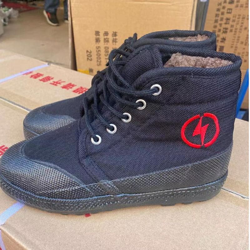 Wholesale insulated shoes, winter cotton-lined worksite safety shoes, high-top unisex electrical high-voltage thickened liberation shoes