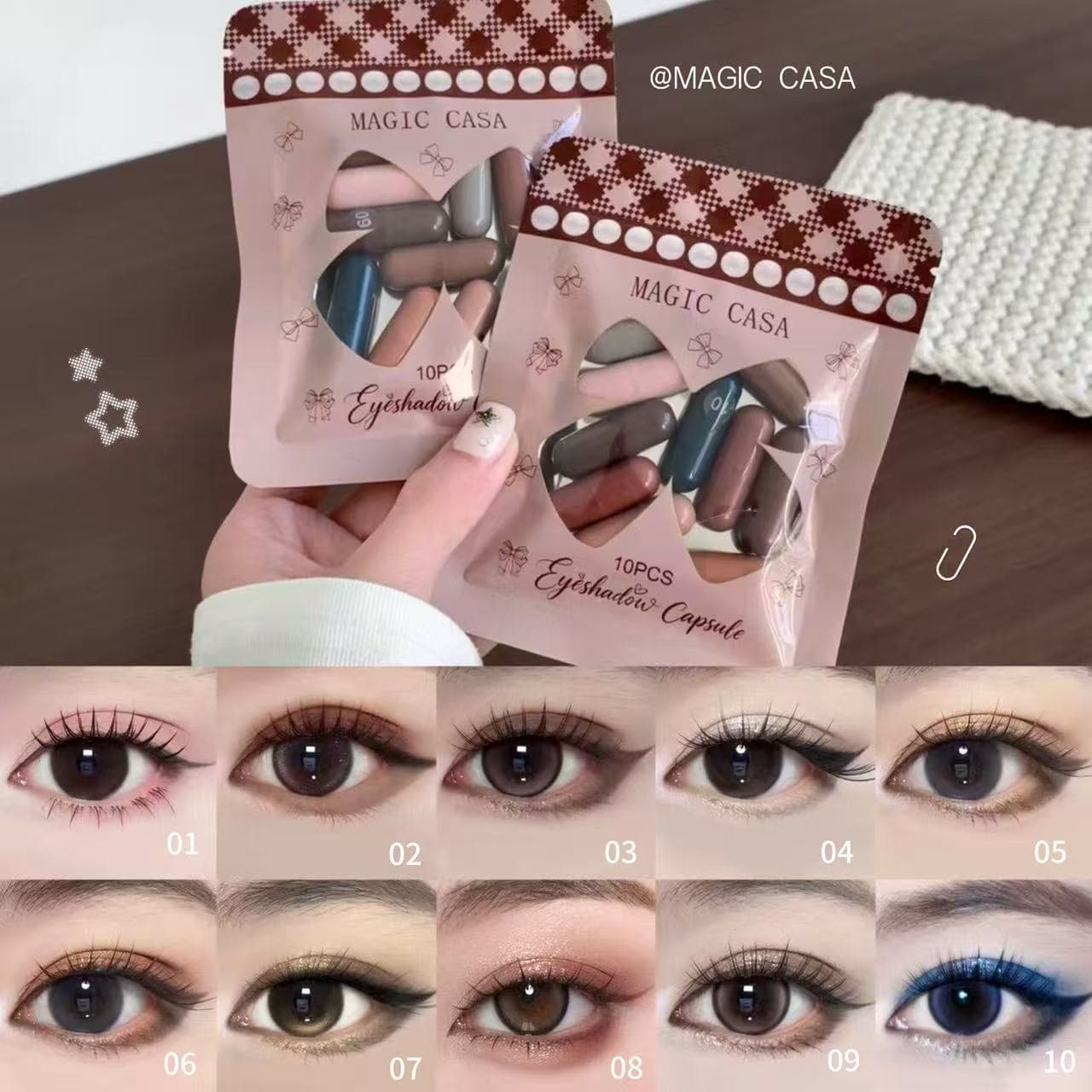[Cross-Border Exclusive] 10-Color Starfall Capsule Eyeshadow Capsule Highlighter Fine Shimmer Brightening Sparkling Eye Makeup