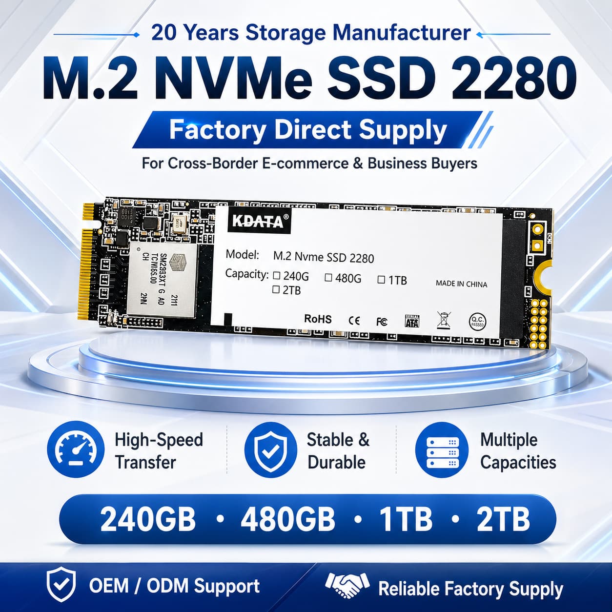 M.2 2280 NVMe SSD PCIe 3.0 High Speed Solid State Drive M2