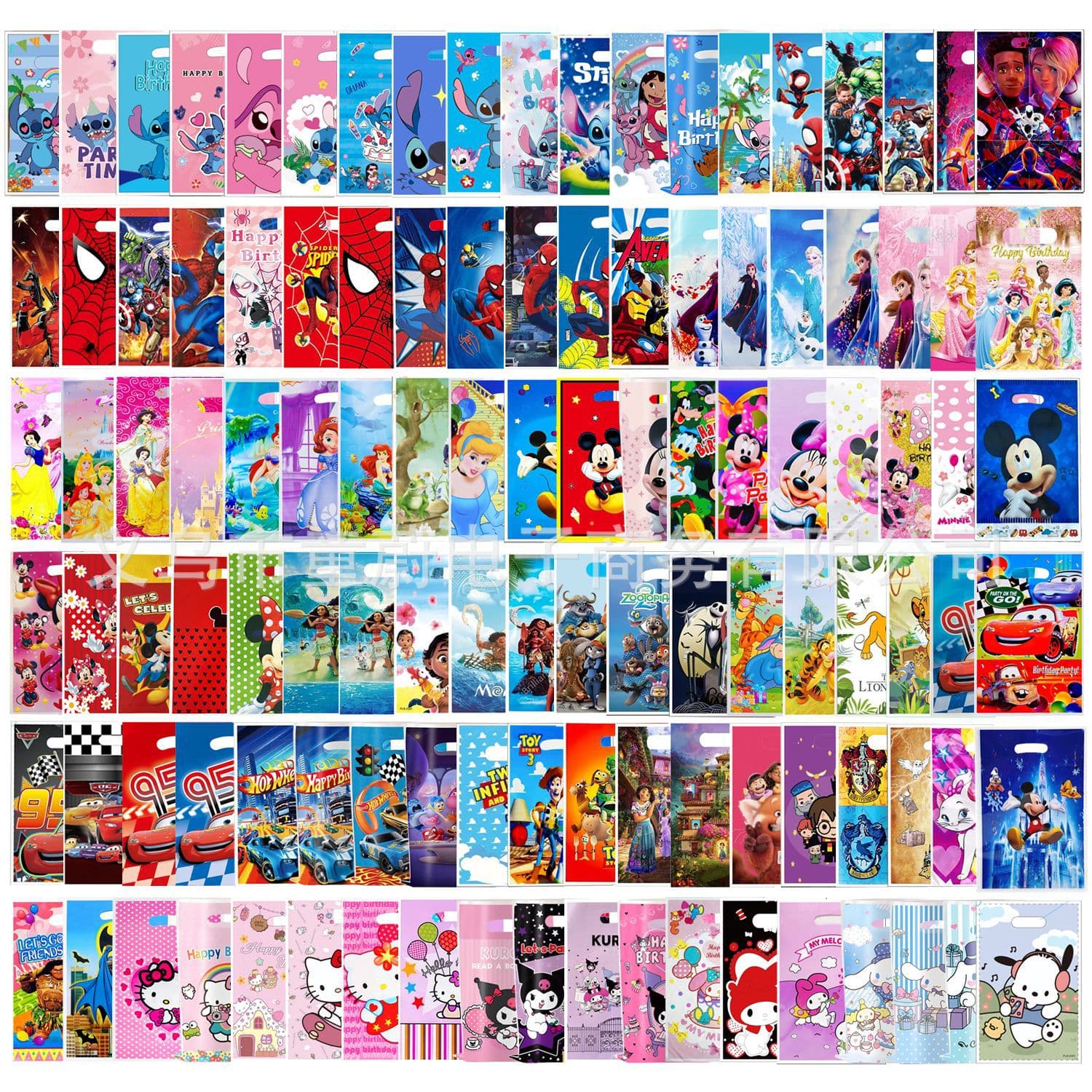 Factory Direct Cartoon Return Gift Bags Children's Birthday Party Gift Packaging Bags Pearl Film PE Gift Bags Multiple Styles in Stock