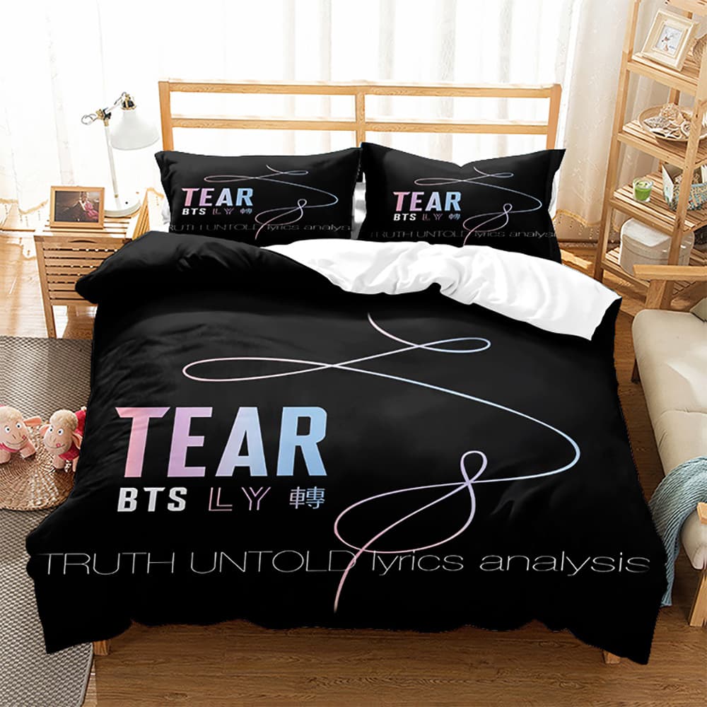 Cross-border BTS 3D Digital Print 3-Piece 4-Piece Bedding Set for Student Dormitory