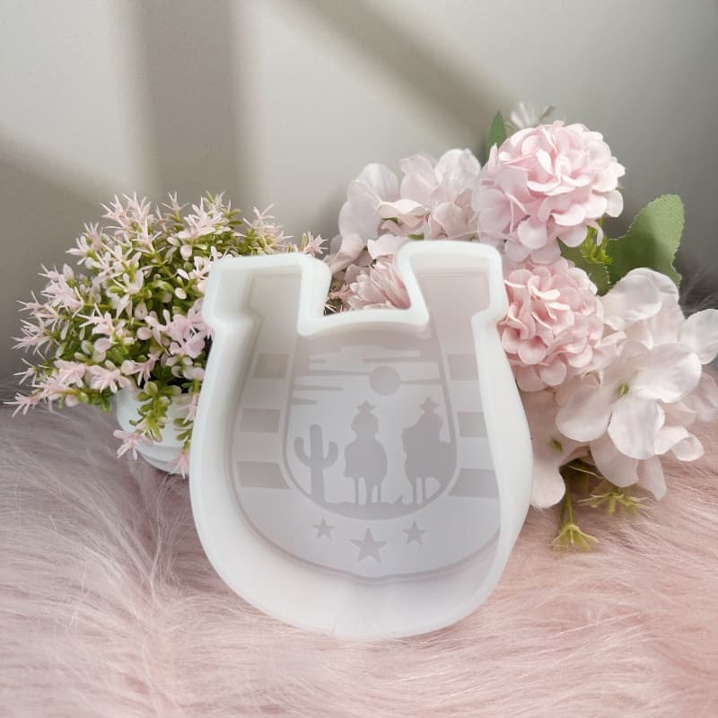 Horseshoe Car Aroma Diffuser Epoxy Resin Mold for DIY Gypsum Aroma Candle Scented Stone Car Freshener