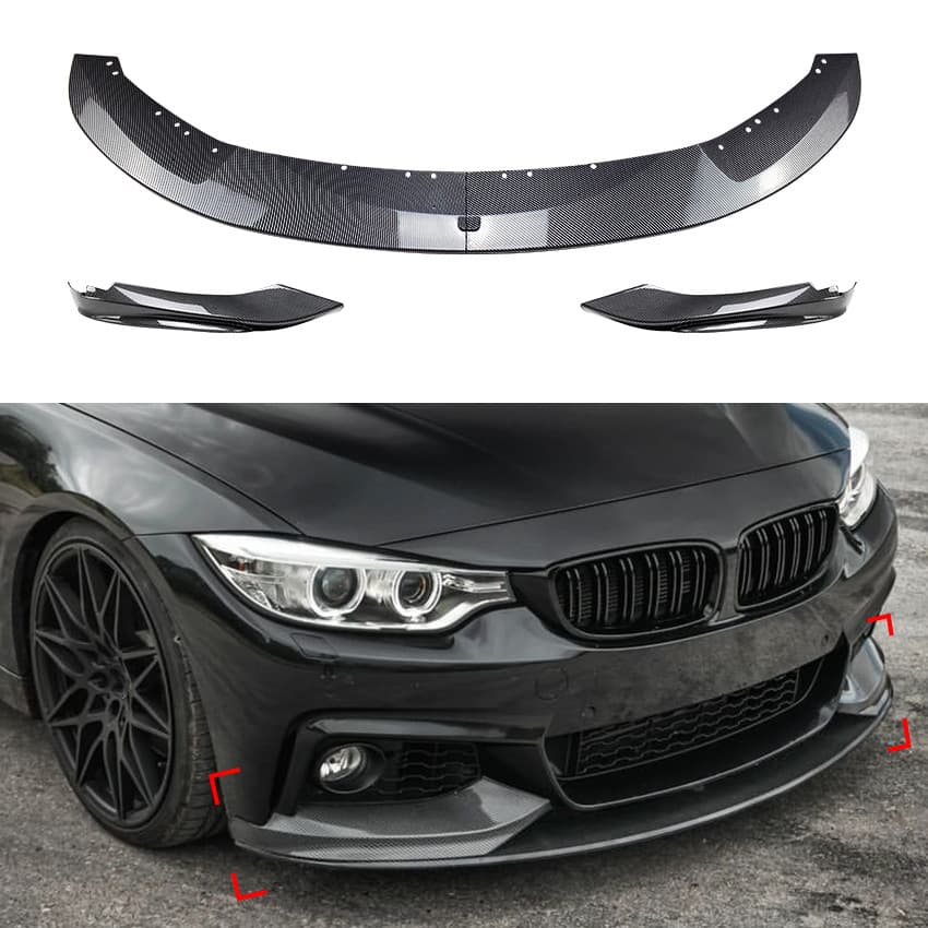 For BMW 4 Series F32 F33 M-Tech 2014-2020 MP Style Front Bumper Corner Lip Front Lip Spoiler Modification