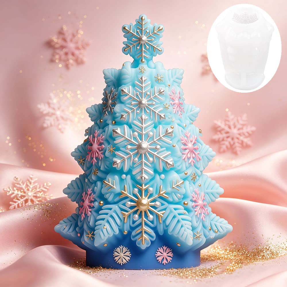 Snowflake Christmas Tree Silicone Mold Christmas Series DIY Scented Candle Plaster Diffuser Stone Squishy Mold