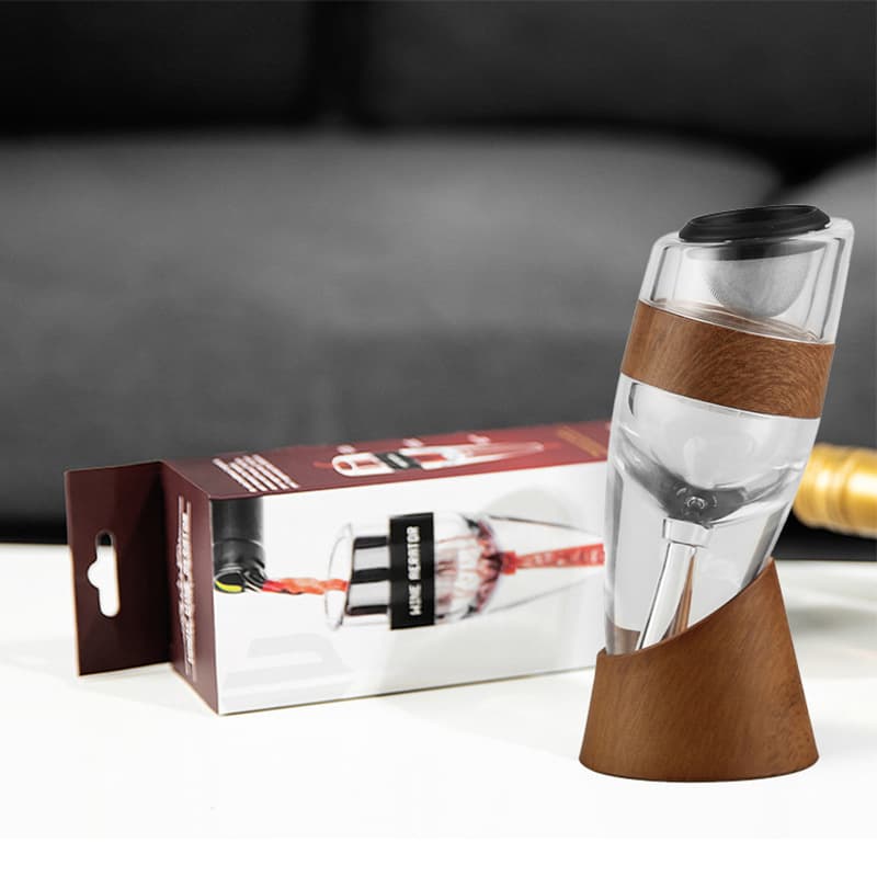Foreign trade red wine wood grain decanter factory supply inclined cup red wine magic quick decanter spot wholesale