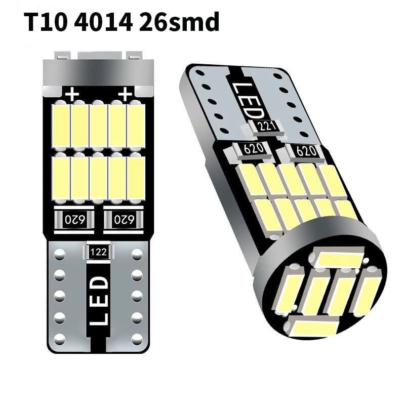 Car LED Position Light T10 4014 26SMD Decoding High Brightness W5W Dome Light License Plate Light Bulb
