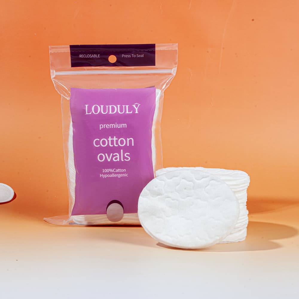 Disposable makeup remover cotton pads, oval eye and lip thick cotton pads, pure cotton double-sided three-layer embossed sandwich cotton makeup remover wipes
