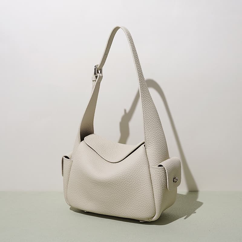 New Underarm Bag for Women Commute Handheld Shoulder Bag Premium Light Luxury Top Layer Cowhide Boston Pillow Bag