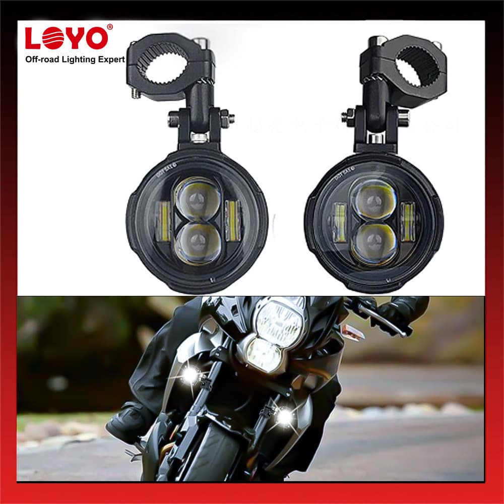 Motorcycle LED Spotlight, Suitable for Motorcycle and Electric Vehicle High Beam Driving Light, LED Fog Light External Auxiliary Light