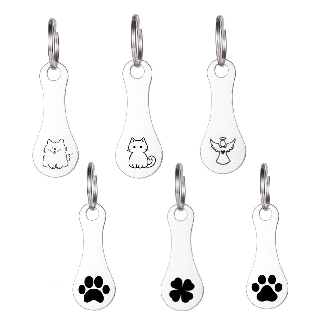 European and American cross-border cartoon puppies and kittens, supermarket keychain accessories, supermarket token tags, stainless steel pendants