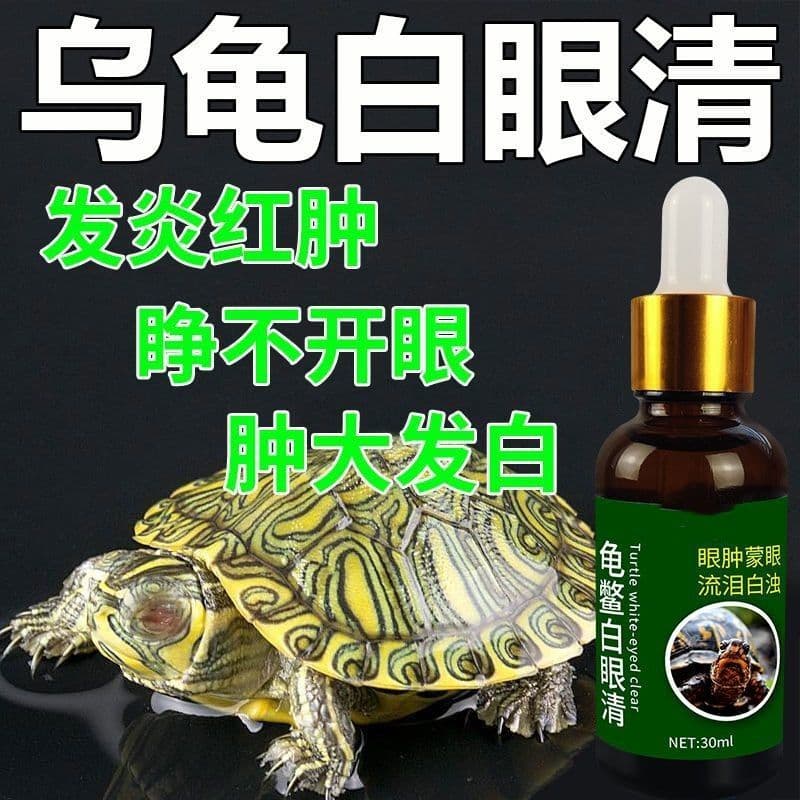 Special treatment for white eye disease in turtles and tortoises, including white eye, red eye, cloudy eye, inflammation, swelling, closed eyes, and inability to open eyes.