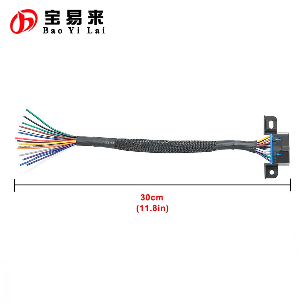 High Quality 30cm Fixed Terminal Female OBD 16pin Color DIY Open Wire, One Color Per Wire