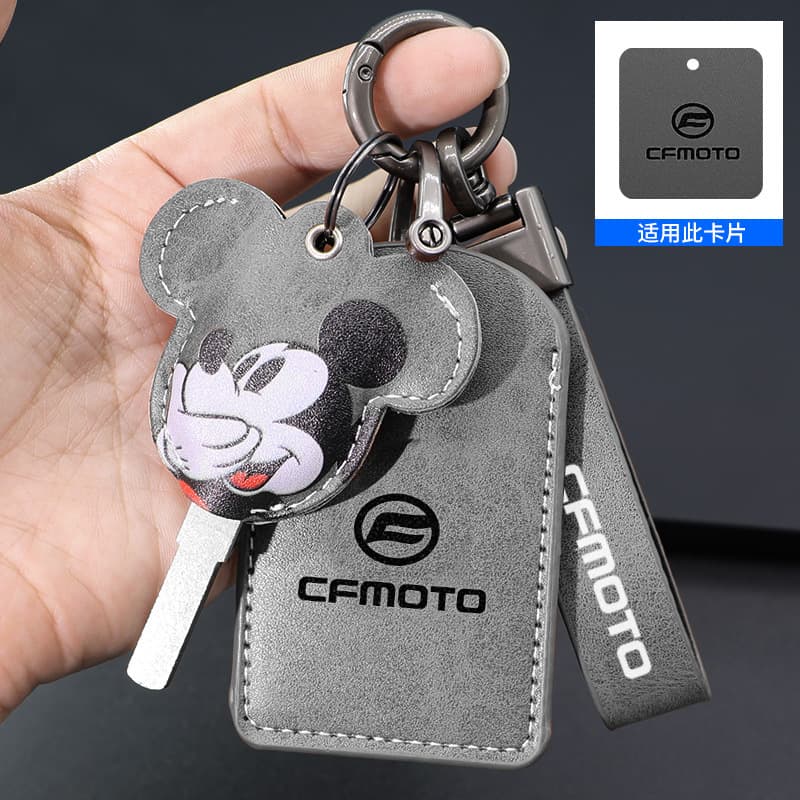 For CFMoto 150AURA 750SR Modified Key NFC Card Induction Leather Case Clip Protective Cover