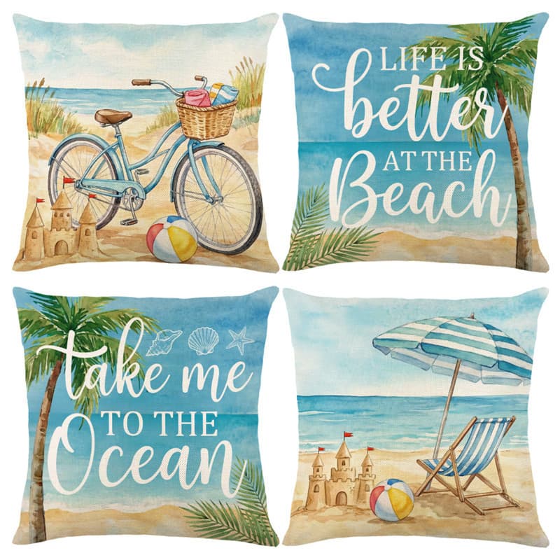 Cross-border Hawaiian Style Beach Throw Pillow Cover Home Decorative Cushion Cover Without Insert Sofa Pillow Wholesale