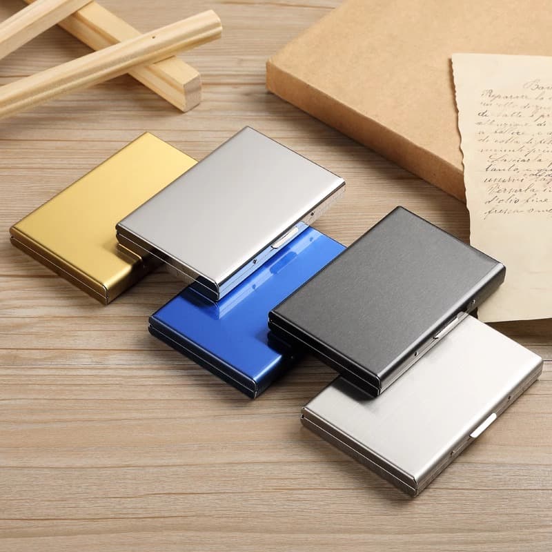 Premium Metal Card Holder for Men and Women, Stainless Steel Ultra-Thin Anti-Demagnetization Compact Card Case Anti-Theft RFID Blocking Bank Card Sleeve Card Clip
