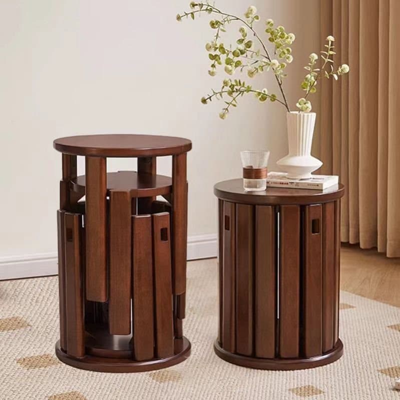 Stacking Fun Stool (Solid Wood) Solid Wood Round Stool Stackable Dining Stool Table Chair Creative Stacking Stool