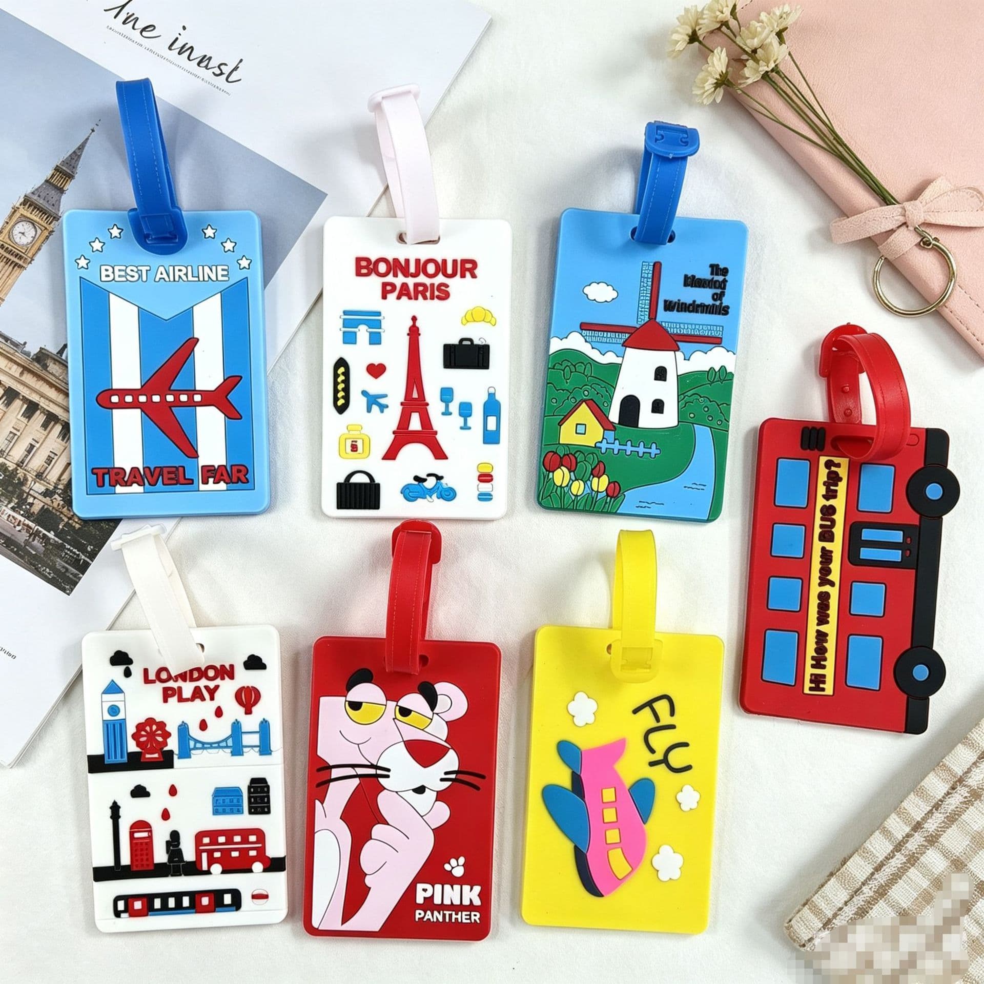 Cartoon Pvc Soft Jelly Luggage Tag Registration Hanging Tag Creative Cute Airline Check-in Baggage Label