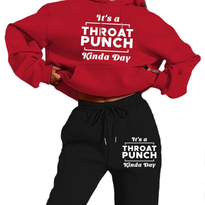 [Cross-border European code]Women'S Casual Hooded Tracksuit Set, Polyester K