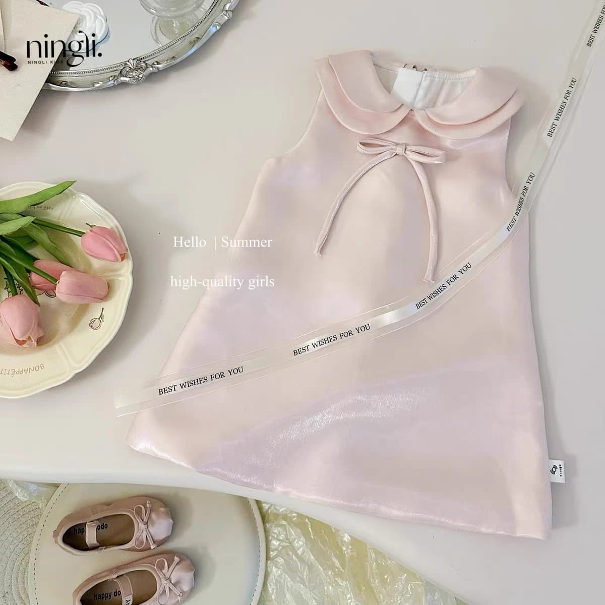 Foreign Trade Flowing Pink Princess Dress Baby Birthday Princess Dress Little Girl Gown Elegant Flower Girl Dress