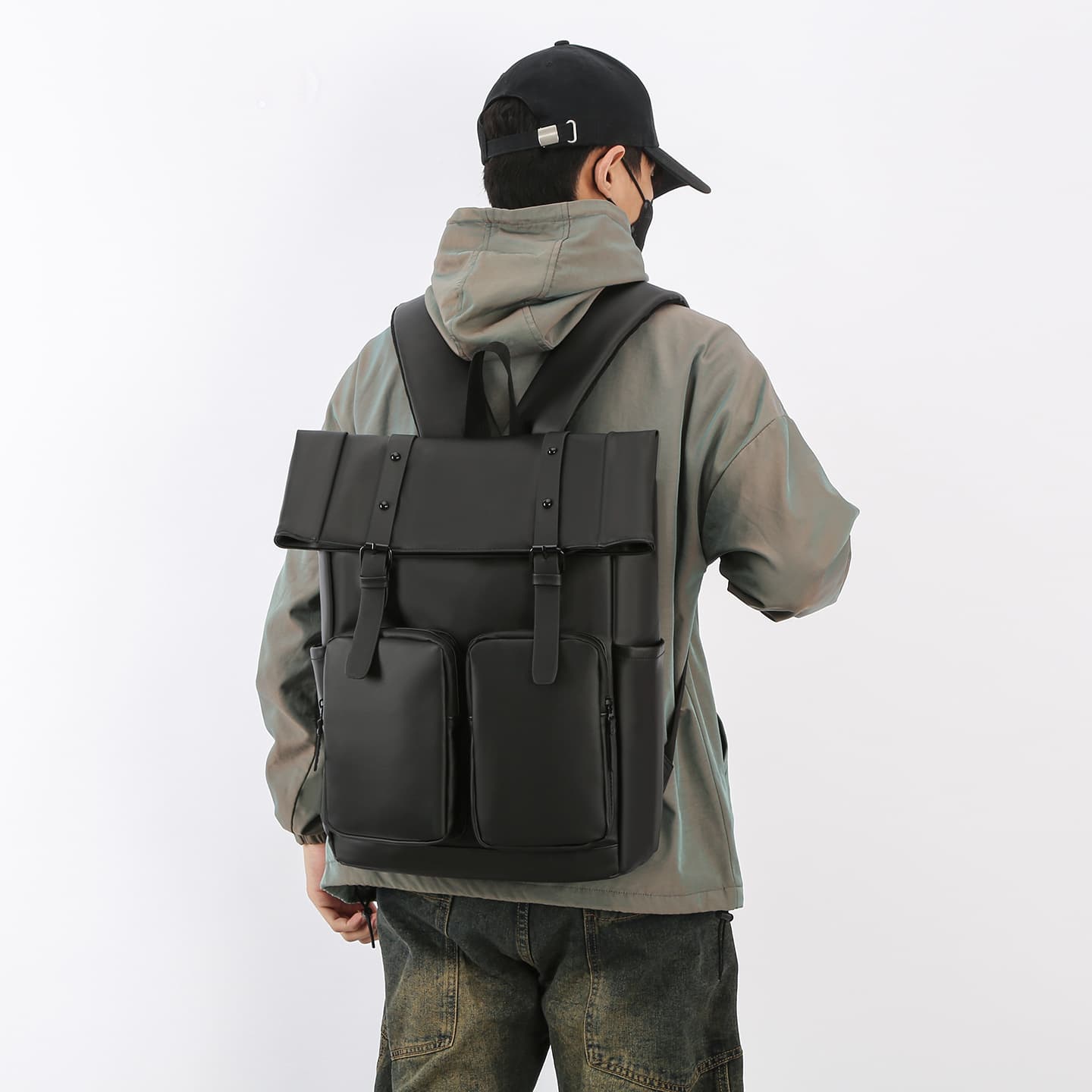 Cross-border business trip men's backpack large capacity casual computer backpack simple texture outdoor waterproof backpack