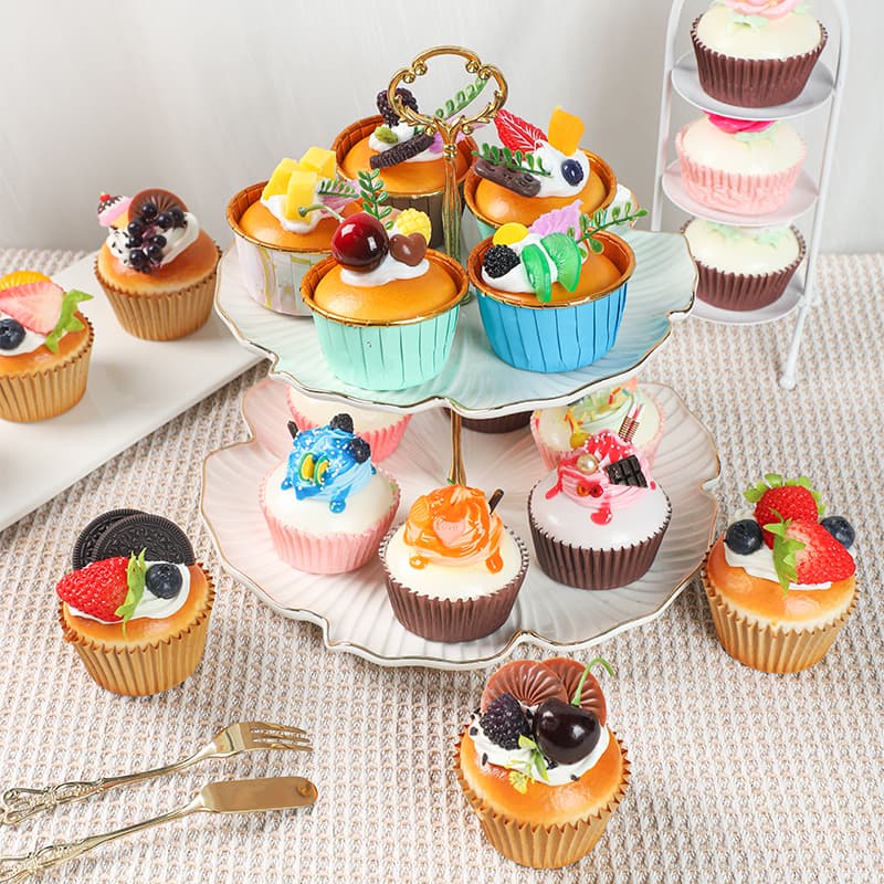 Cupcake fake bread model afternoon tea snack props decoration ornaments cream toy cake shop