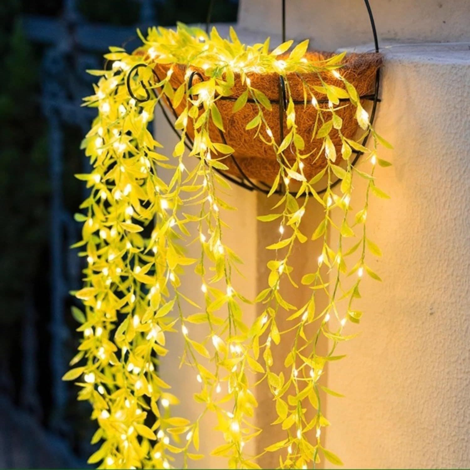 Vine Green Leaf Copper Wire Light LED Outdoor Solar Light Outdoor Garden Decorative Light Branch Light Room Plant Light