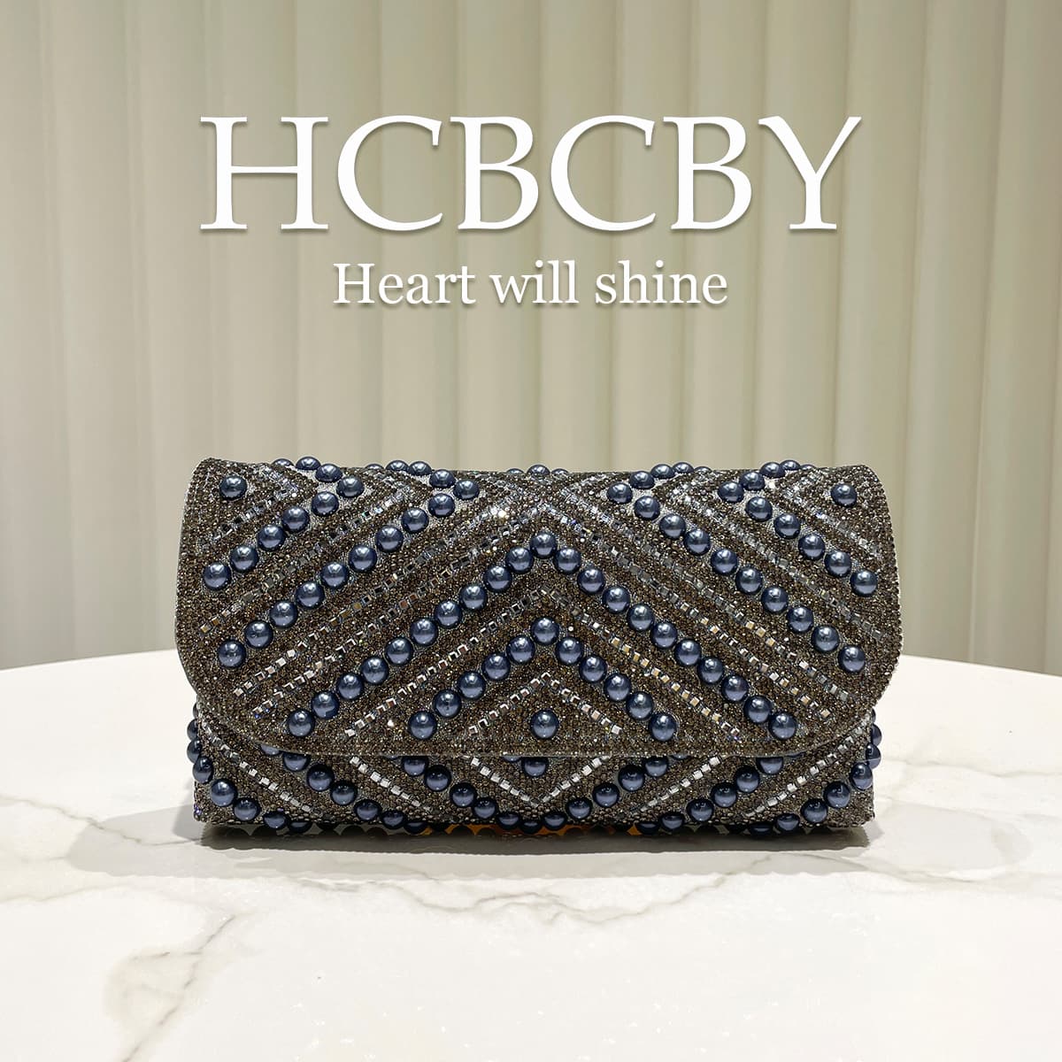 Gray glitter heavy beaded decorative envelope bag for women, gorgeous evening bag, fashionable and elegant clutch bag