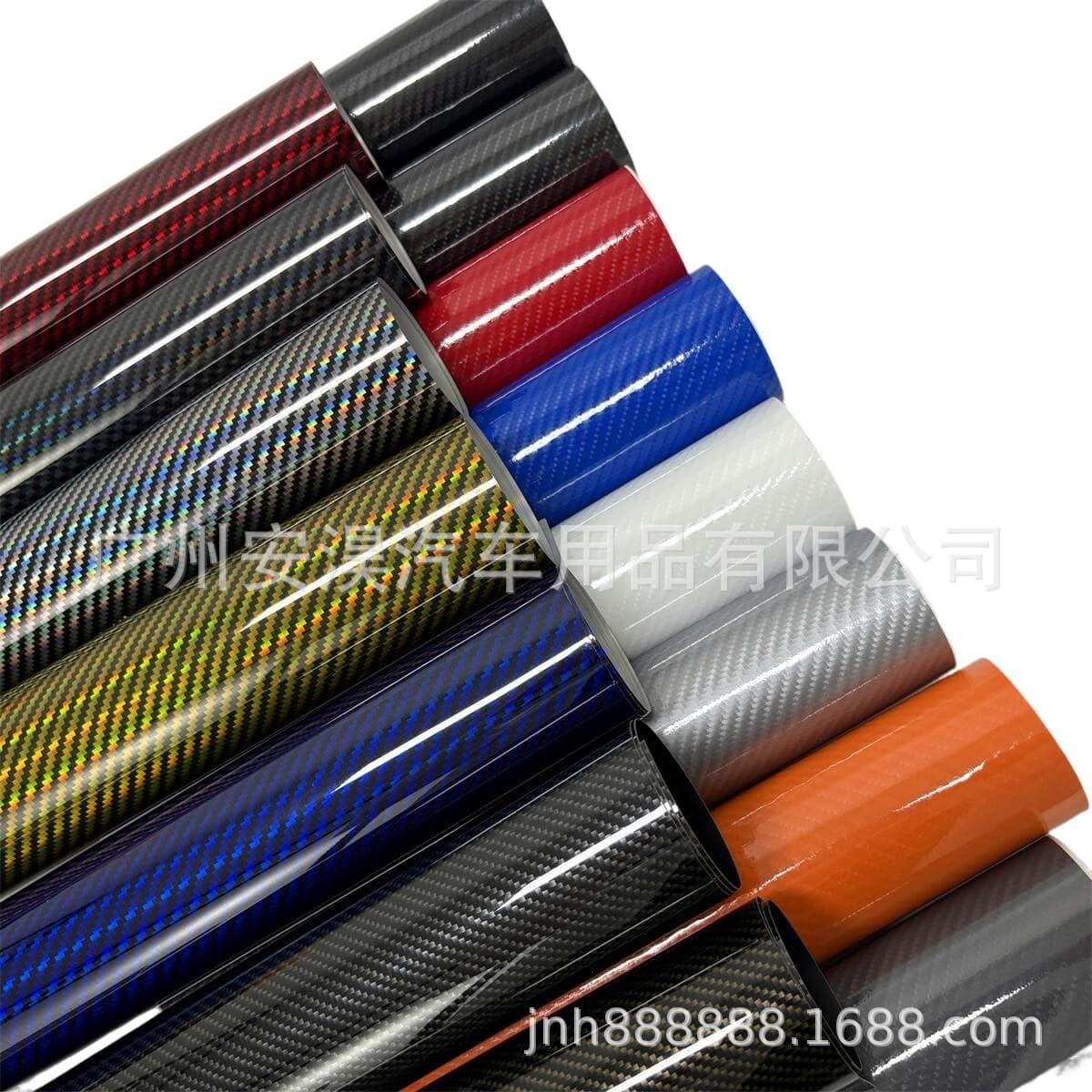 Cross-border hot-selling PET seven-color laser 9D carbon fiber car color change film, 6D rearview mirror and center console decorative film.