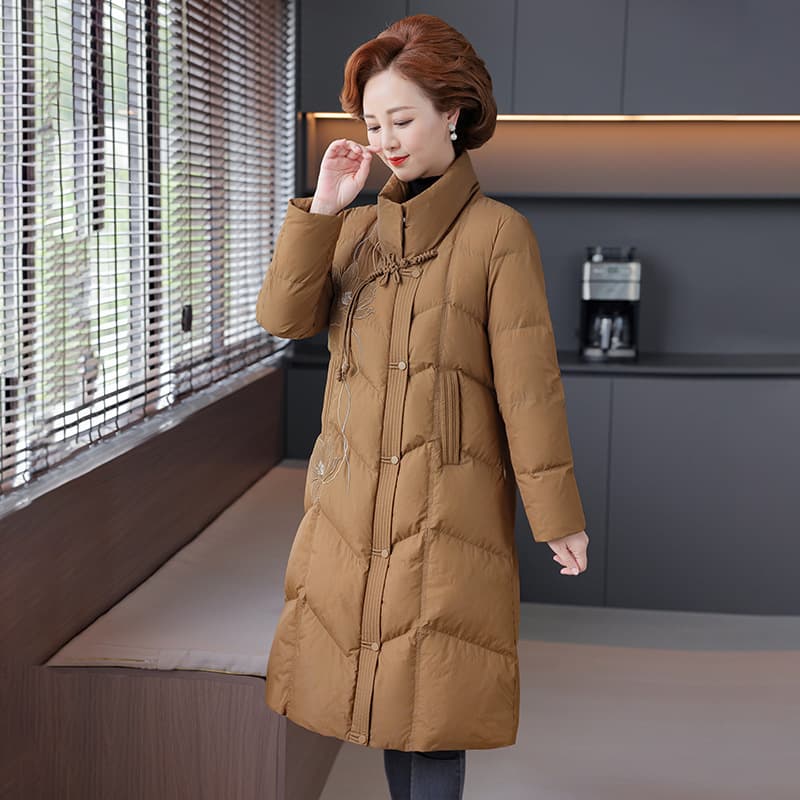 2025 Winter New Style Down Jacket for Mothers, Long Style, Stylish Cotton-padded Jacket, Middle-aged and Elderly Women's Clothing