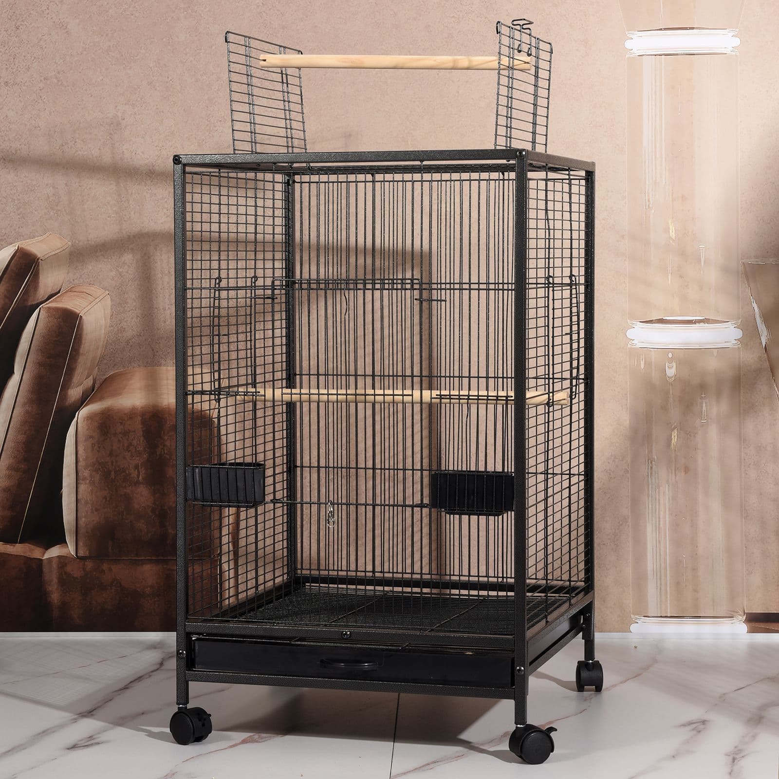 Bird Cage Factory Direct Supply Pet Cage Group Bird Cage Tiger Skin Advanced Bird Villa Peony Tiger Skin Large Parrot Cage
