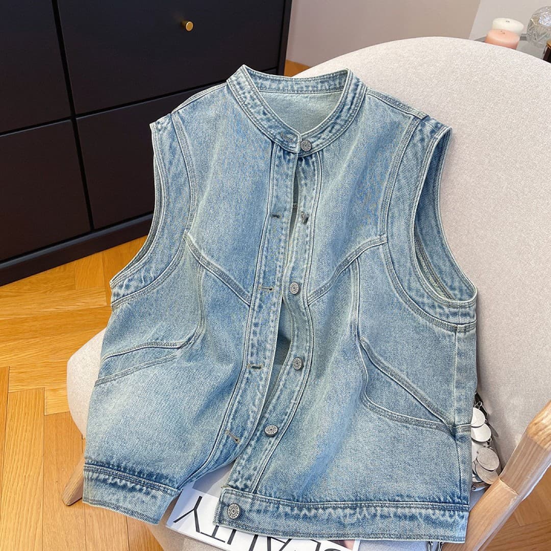 Fashionable Denim Vest for Women Trendy 2026 Spring New Versatile Sleeveless Jacket Top