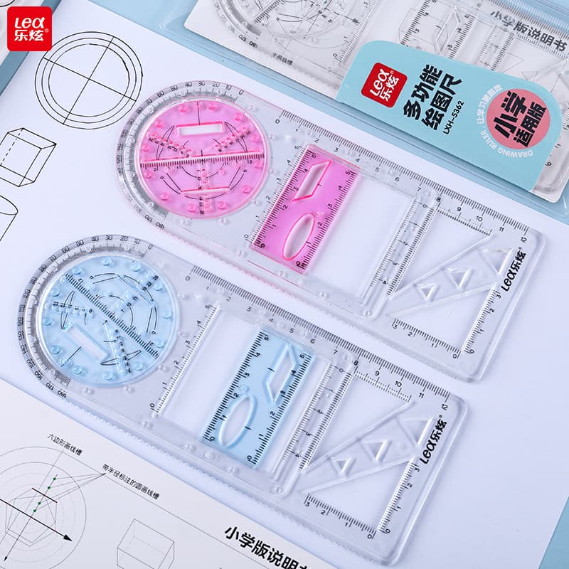 Custom Multifunctional Drawing Ruler for Elementary, Middle, and High School Students - Flexible Universal Function Drawing Protractor Wholesale