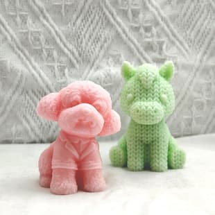 Yarn Horse Candle Mold Animal Dog Scented Candle Silicone Mold Puppy Epoxy Resin Plaster Aroma Stone Mold