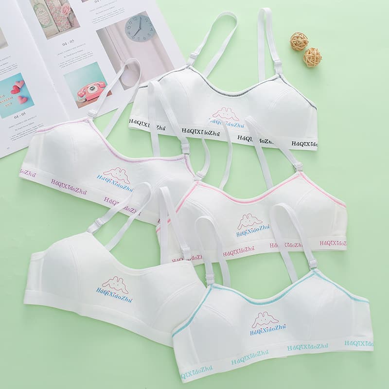 Girls' underwear, wire-free, anti-nipple development bra, push-up, thin style for puberty and junior high school students