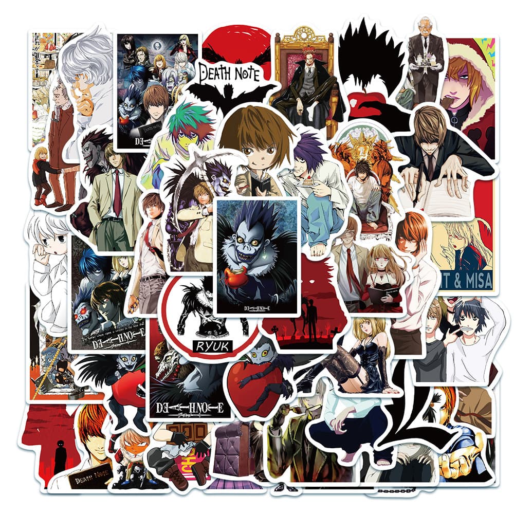 50 Death Note Anime Stickers for Car, Skateboard, Water Bottle, Helmet, Computer, Phone Decals