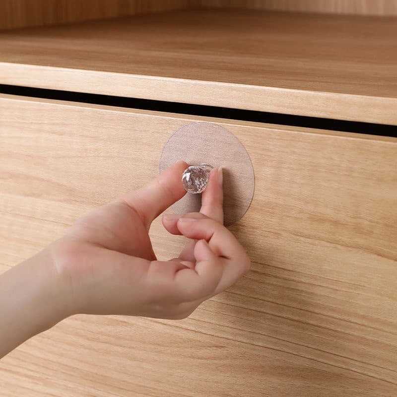 Cabinet Door Invisible No-drill Glass Cabinet Door Handle Wardrobe Sticker Handle Self-adhesive Window Armrest Box