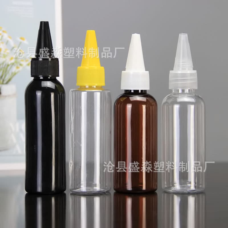 In stock 50ml 60ml 75ml pointed nozzle plastic bottle glue bottle paint bottle oil bottle transparent plastic bottle